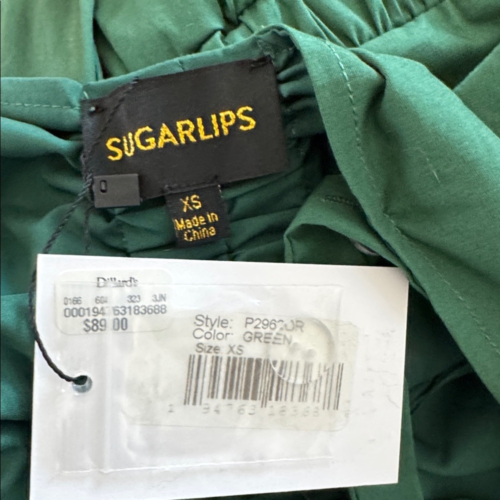 Sugarlips Green Abalone Ruched Ruffled Romper - Picture 3 of 4
